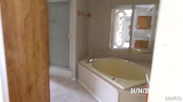 610 E Green St, Mascoutah, IL 62258 - bathroom with a shower stall and a bath