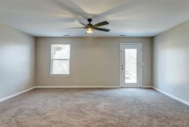911 Valse Ct, Lake St Louis, MO 63367 - empty room featuring carpet flooring, baseboards, and a ceiling fan