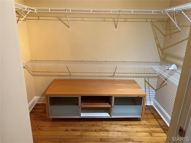 spacious closet with wood-type flooring