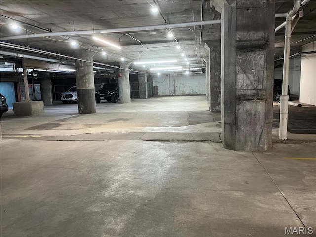 view of parking garage