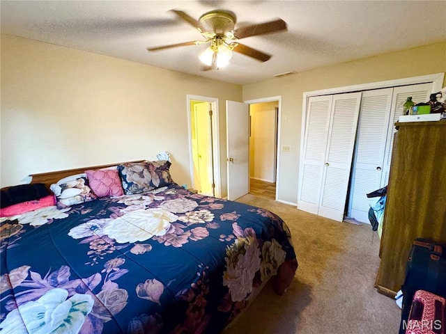 2101 Meadows Rd, Poplar Bluff, MO 63901 - bedroom with carpet, ceiling fan, and a closet