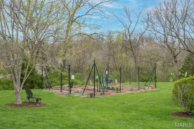 711 Lofty Point Dr Unit B, Ballwin, MO 63021 - view of community with a lawn and a vegetable garden