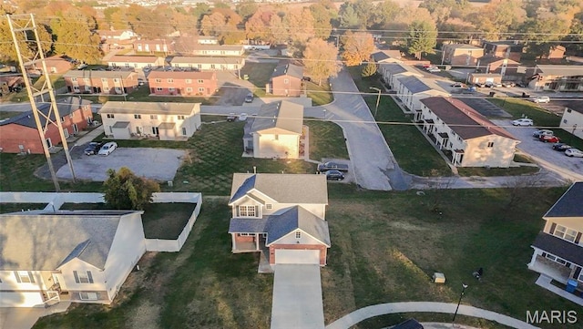 aerial view of residential area