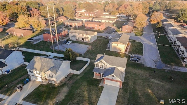 aerial view of residential area