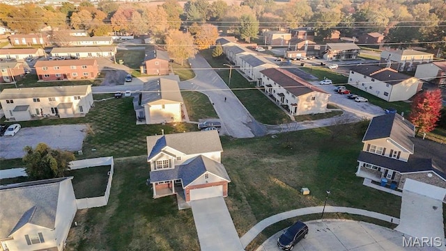 aerial perspective of suburban area