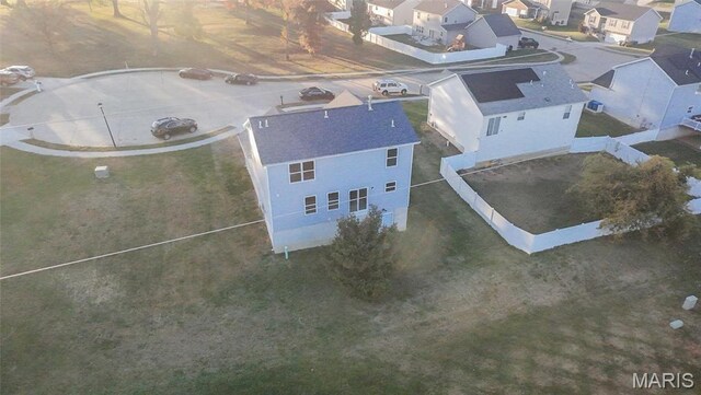 aerial view of residential area