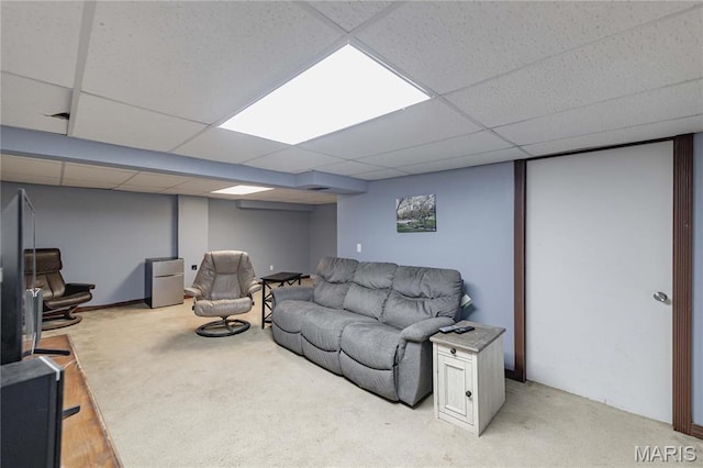 890 Tyson Dr, Florissant, MO 63031 - living room with a paneled ceiling and light carpet