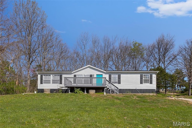 29 Pine Ln, Cedar Hill, MO 63016 - manufactured / mobile home with a deck and a front yard