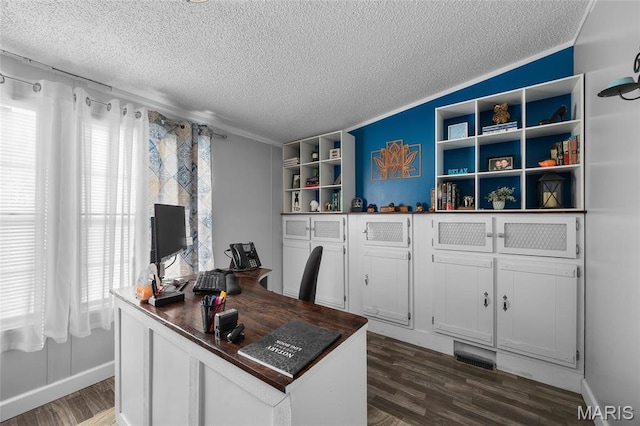 29 Pine Ln, Cedar Hill, MO 63016 - home office with a textured ceiling and dark wood-type flooring