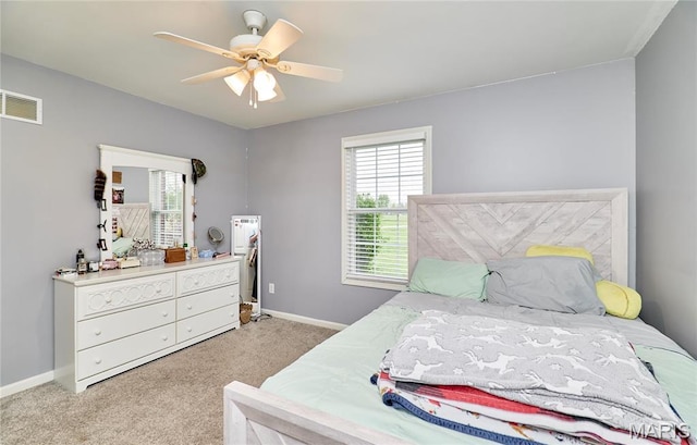 1866 Big Oak Dr, Troy, MO 63379 - bedroom with multiple windows, carpet flooring, baseboards, and ceiling fan