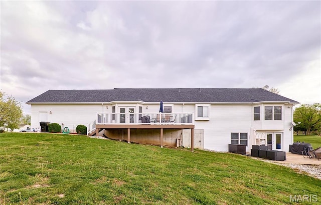 1866 Big Oak Dr, Troy, MO 63379 - back of house with a deck, a patio area, a yard, and french doors