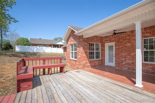 2940 Karmen Ln, Poplar Bluff, MO 63901 - wooden deck with ceiling fan and fence