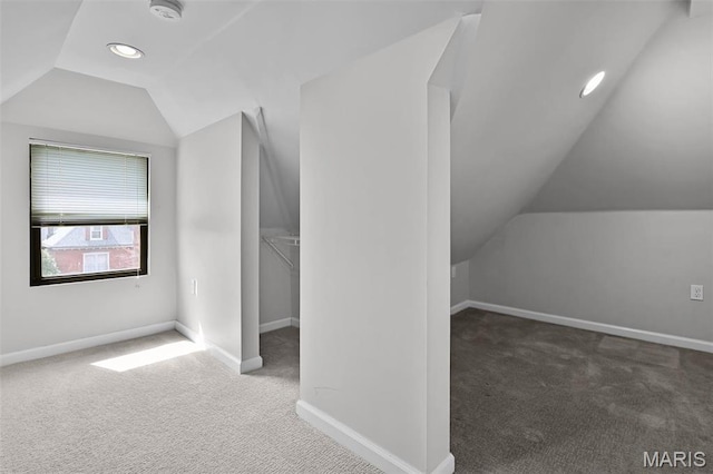 2835 Shenandoah Ave, Saint Louis, MO 63104 - additional living space featuring lofted ceiling, carpet flooring, baseboards, and recessed lighting