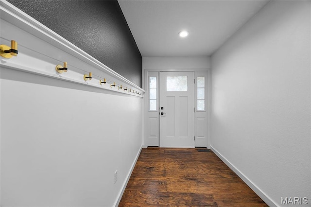 209 Hartland Ct, Hillsboro, MO 63050 - doorway with wood finished floors, recessed lighting, and baseboards