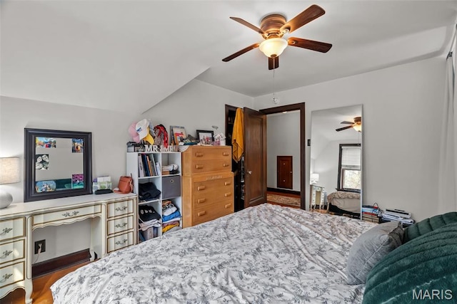 3981 Canterbury Dr, Saint Louis, MO 63121 - bedroom with wood finished floors and ceiling fan