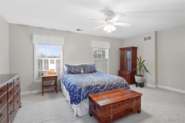 827 Yosemite Dr, Saint Louis, MO 63122 - bedroom featuring light colored carpet, baseboards, and ceiling fan