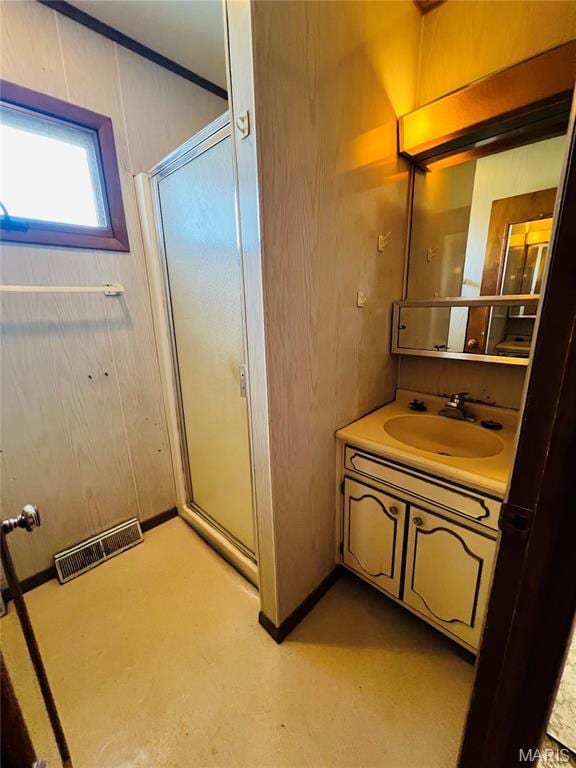 604 Salling St, Perry, MO 63462 - bathroom with a shower stall and vanity