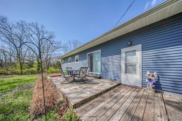 14056 State Route O, Rolla, MO 65401 - wooden terrace with outdoor dining area