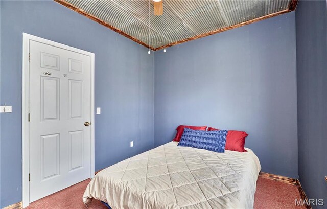 bedroom featuring carpet