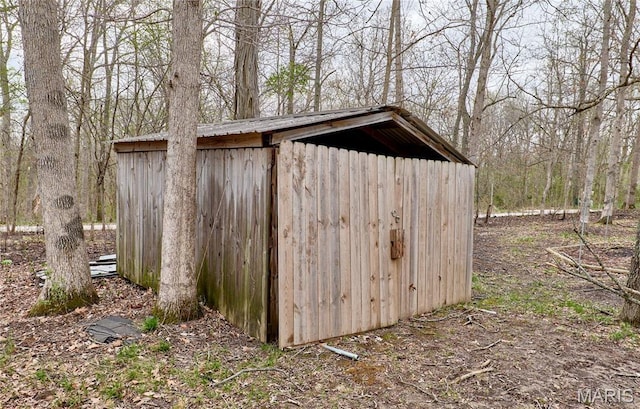 view of shed