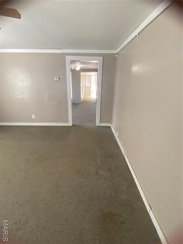 519 Albert St, Fredericktown, MO 63645 - carpeted spare room with ceiling fan, baseboards, and crown molding