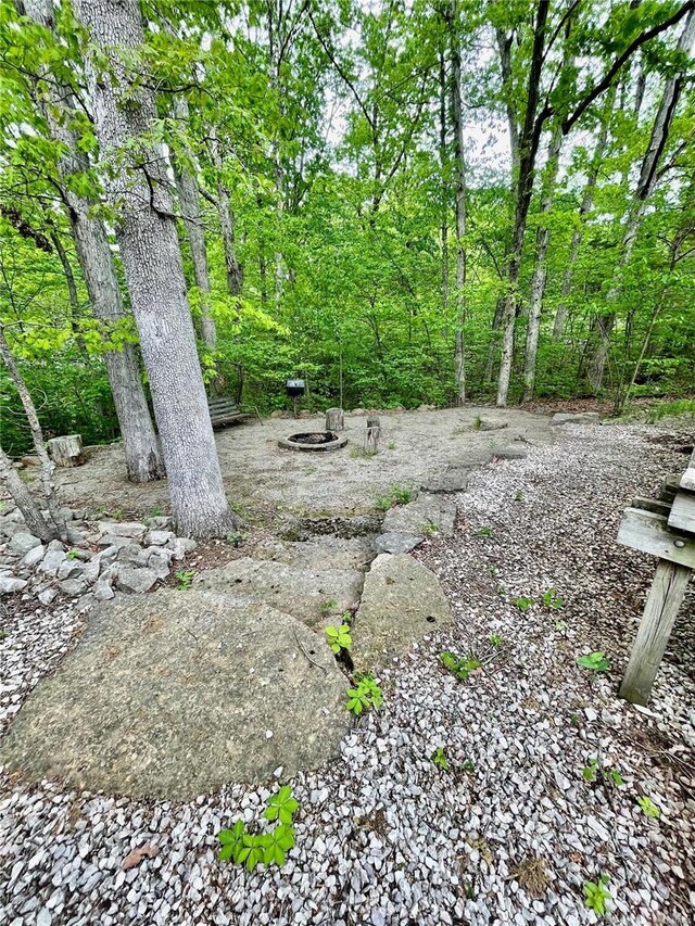 6405 Robin Ln, French Village, MO 63036 - view of yard featuring a fire pit