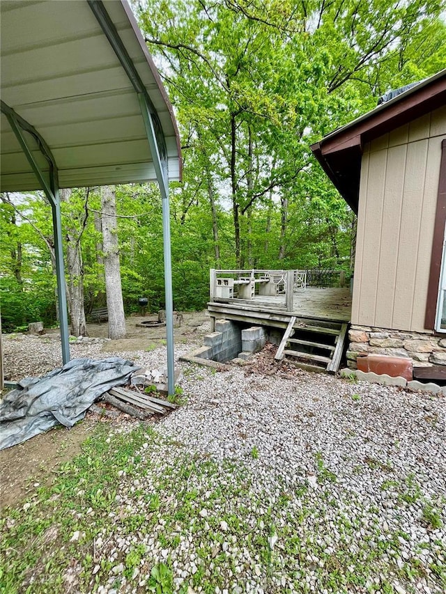 6405 Robin Ln, French Village, MO 63036 - view of yard featuring a deck and view of scattered trees