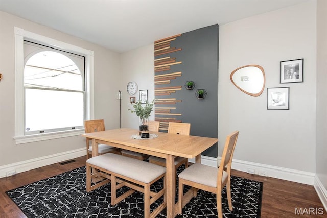 2712 Potomac St, Saint Louis, MO 63118 - dining area featuring dark wood finished floors and baseboards