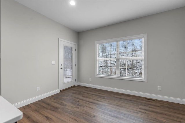 12 Creekside Way, Cape Girardeau, MO 63701 - foyer with dark wood-type flooring, baseboards, and recessed lighting