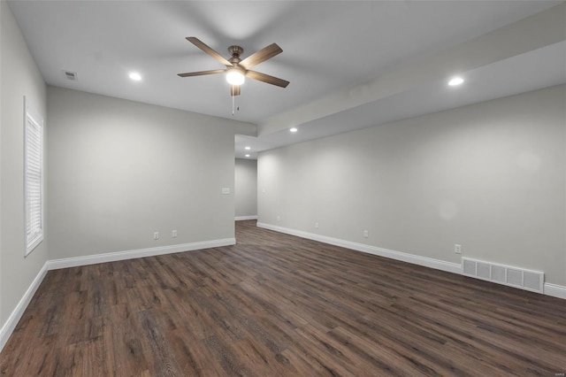 12 Creekside Way, Cape Girardeau, MO 63701 - spare room with a ceiling fan, baseboards, dark wood-style flooring, and recessed lighting