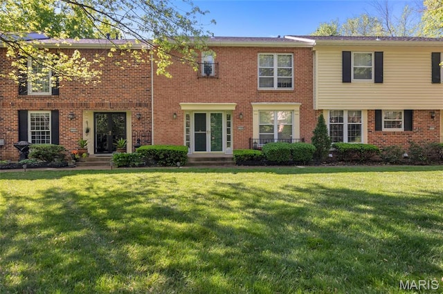 13355 Land O Woods Dr, Saint Louis, MO 63141 - view of front of home with brick siding and a front lawn