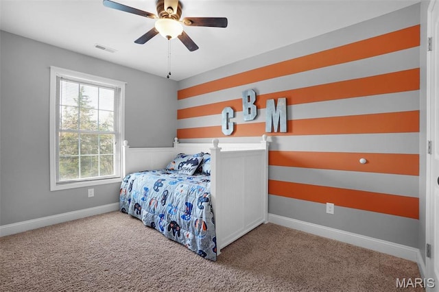 9336 Excelsior Rd, Gerald, MO 63037 - bedroom with carpet flooring, baseboards, and ceiling fan