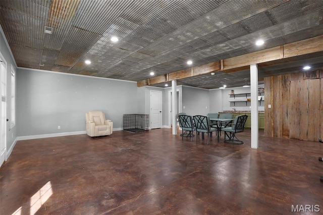 9336 Excelsior Rd, Gerald, MO 63037 - basement with baseboards and recessed lighting