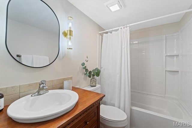 1551 Swallow Dr, Saint Louis, MO 63144 - bathroom with toilet, vanity, and shower / bath combo