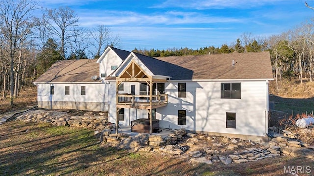 24925 State Route Mm, Farmington, MO 63640 - rear view of property with a hot tub and a wooden deck