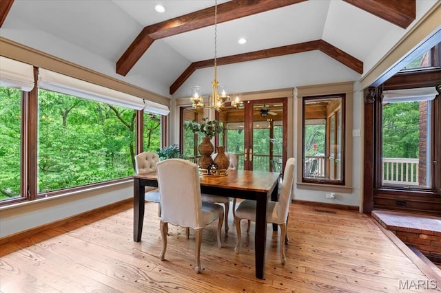 13596 Kings Glen Dr, Saint Louis, MO 63131 - dining area with a chandelier, light wood finished floors, baseboards, and recessed lighting