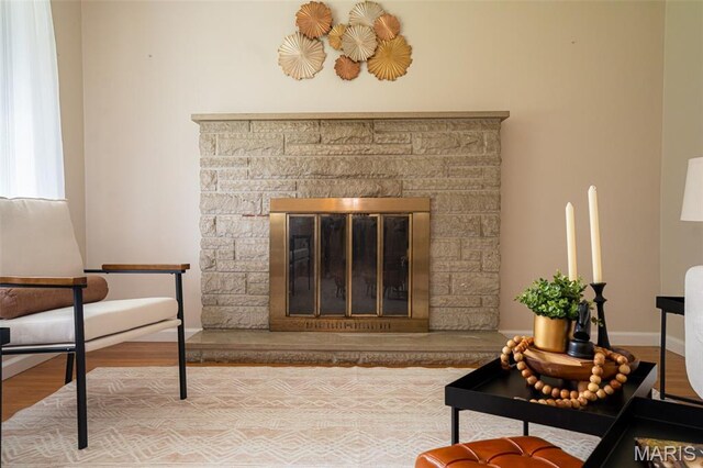 2917 Grand Ave, Granite City, IL 62040 - detailed view of a fireplace and wood finished floors