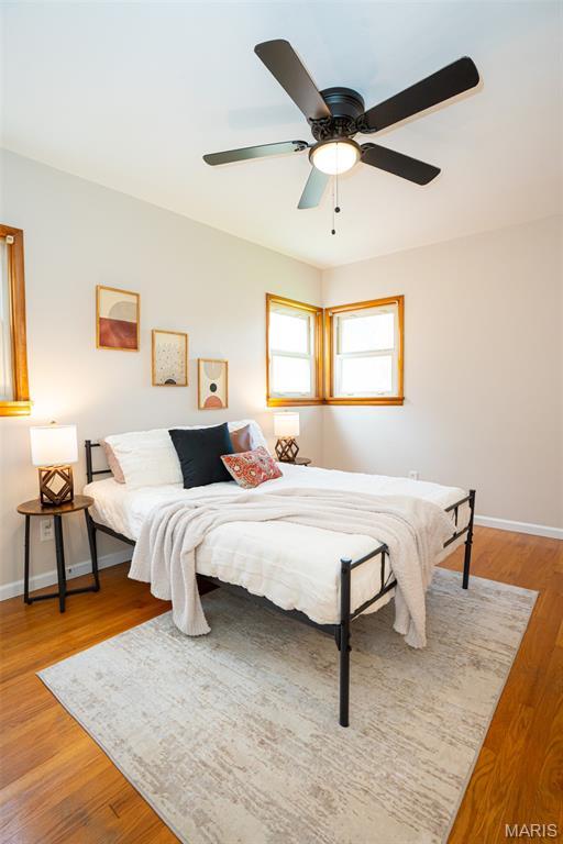 2917 Grand Ave, Granite City, IL 62040 - bedroom featuring wood finished floors and ceiling fan