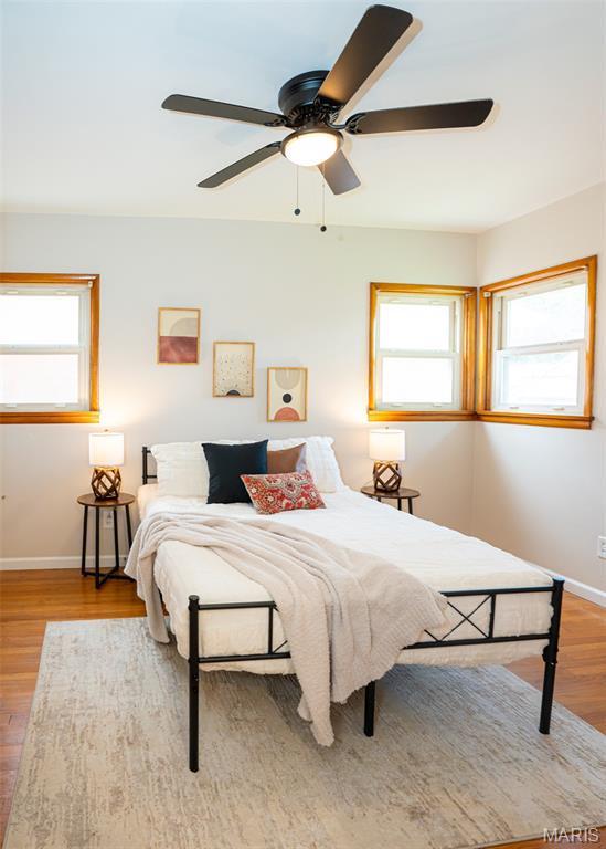 2917 Grand Ave, Granite City, IL 62040 - bedroom featuring wood finished floors and ceiling fan