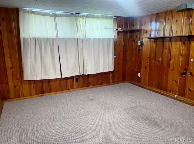 109 N Oak St, Rolla, MO 65401 - spare room featuring wooden walls and carpet flooring