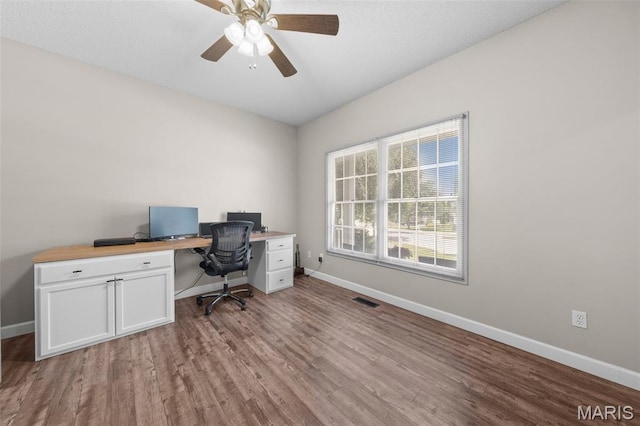 11 Country Crossing Estates Dr, Saint Peters, MO 63376 - home office featuring wood finished floors and a ceiling fan