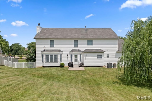 11 Country Crossing Estates Dr, Saint Peters, MO 63376 - back of property with a chimney, a patio area, and a shingled roof