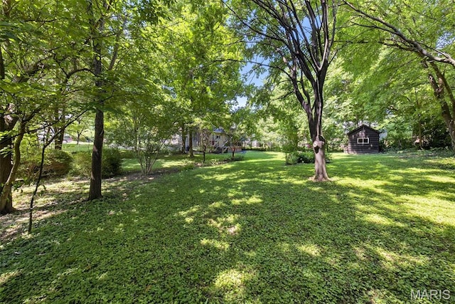 837 Tuxedo Blvd, Saint Louis, MO 63119 - view of grassy yard featuring an outdoor structure