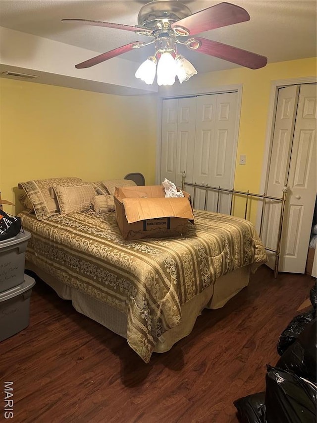 949 Ripley 21n-4, Doniphan, MO 63935 - bedroom featuring dark wood-style flooring, a ceiling fan, and a closet