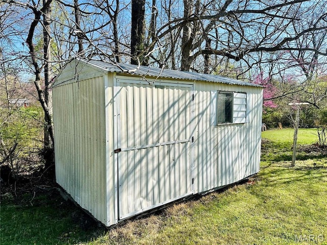 view of shed
