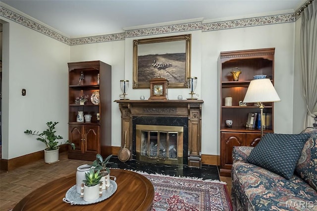 631 N Geyer Rd, Saint Louis, MO 63122 - living room with a high end fireplace