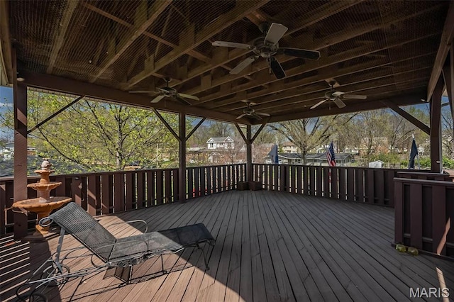 631 N Geyer Rd, Saint Louis, MO 63122 - wooden deck with ceiling fan