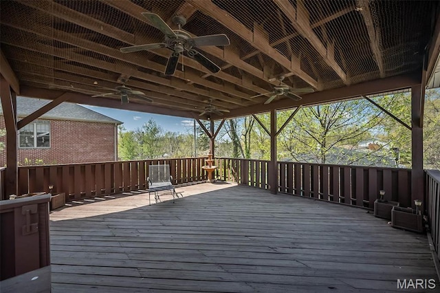 631 N Geyer Rd, Saint Louis, MO 63122 - deck with a ceiling fan