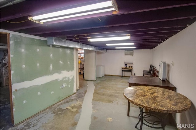 finished below grade area with washer / dryer