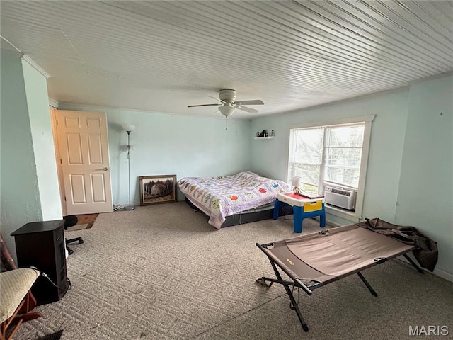 705 E Gibbs St, Salem, MO 65560 - carpeted bedroom with ceiling fan and cooling unit